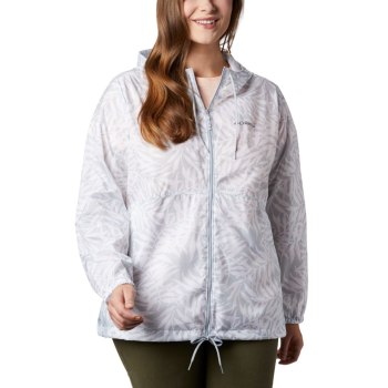 Columbia Jas Dames, Flash Forward Printed Windbreaker Plus Size Grijs, 51RMWZNIE